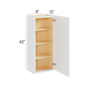 White Shaker 42″ H Single Door Wall Cabinet