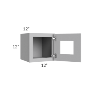 Shaker Gray 12″ H Single Door Wall Cabinet with Glass Door