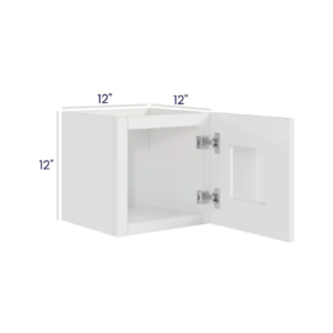 White Shaker 12″ H Single Door Wall Cabinet with Glass Door