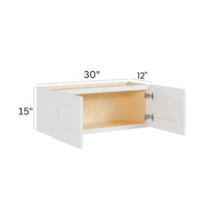 White Shaker 15″ H Double Door Wall Cabinet