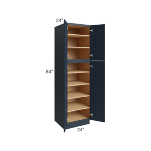 Shaker Navy Blue 24″ W Two Double Door Utility Pantry Cabinet