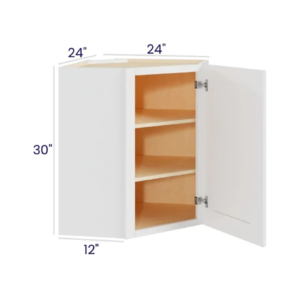 White Shaker 24″ Diagonal Corner Wall Cabinet