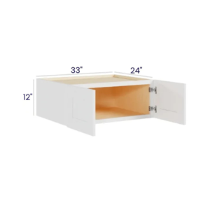White Shaker 33″ W Refrigerator Wall Cabinet 24″ Deep