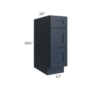 Shaker Navy Blue Three Drawer Base