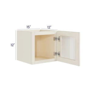 Charleston White - Wall cabinet Single Glass door - 15"W X 12"H X 12"D *Clear Glass Included