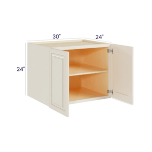 Charleston White - Refrigerator Wall Cabinet Double Doors - 30"W X 24"H X 24"D With 2 Door