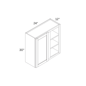 Charleston White - Wall Blind Corner Cabinet - 24"W X 30"H X 12"D With 1 Door And 2 Shelf
