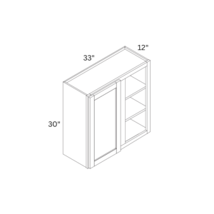 Charleston White - Wall Blind Corner Cabinet - 33"W x 30"H x 12"D - 1D -2SCan be pulled to exact fit