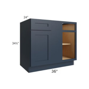 Shaker Navy Blue Blind Corner Base Cabinet (L/R interchangeable)