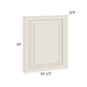 Charleston White - Base Decorative Door Panel - 23-1/2"W X 29"H X 3/4"D
