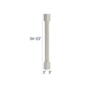 Charleston White - Classic Decorative Leg - 3"W X 3"D X 34 1/2"H
