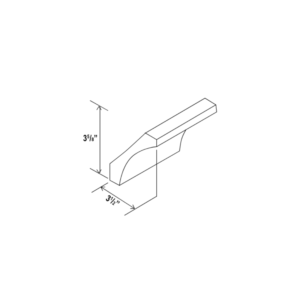 Charleston White - Cove Crown Moulding - 3 1/2"D X 3 5/8"H X 96"W
