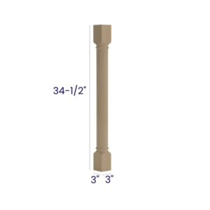 Slim White Oak - Classic Decorative Leg - 3"W X 3"D X 34 1/2"H