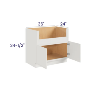 Slim Dove White - Farm Sink Base - 36"W X 24"D X 34-1/2"H With 2 Door