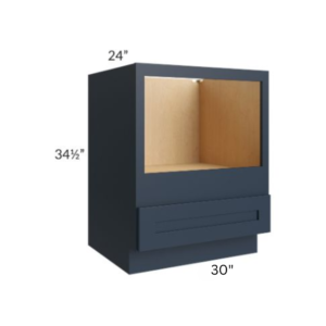 Shaker Navy Blue Microwave Base Cabinet with Single Drawer