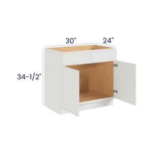 Slim Dove White - Sink Base - 30"W X 24"D X 34-1/2"H With 2 Door And 2 Dummy Drawers