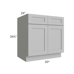 Shaker Gray Sink Base With Double Doors and False Drawers