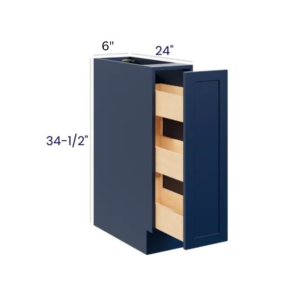 Shaker Navy Blue Spice Pull Base Cabinet