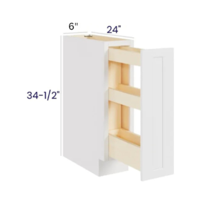 White Shaker Spice Pull Base Cabinet