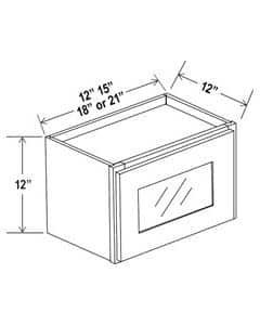 Shaker Espresso 12″ H Single Door Wall Cabinet with Glass Door