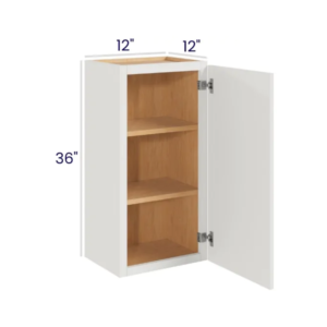 Slim Dove White - Wall Cabinet Single Door - 12"W X 36"H X 12"D With 1 Door And 2 Shelf