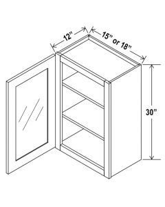 Shaker Espresso 30″ H Single Door Wall Cabinet with Glass Door