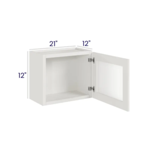 Slim Dove White - Wall cabinet Single Glass door - 21"W X 12"H X 12"D *Clear Glass Included