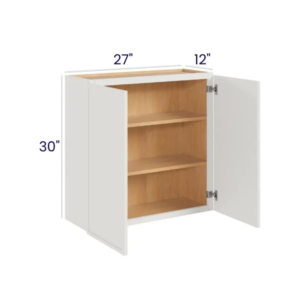 Slim Dove White - Wall Cabinet Double Door - 27"W X 30"H X 12"D With 2 Door And 2 Shelf
