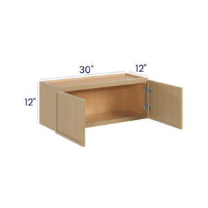 Slim White Oak 12″ H Double Door Wall Cabinet