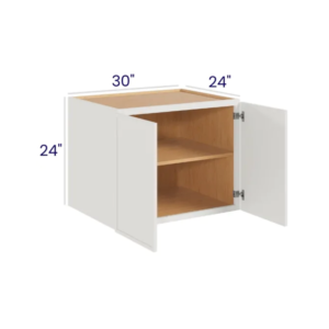 Slim Dove White - Refrigerator Wall Cabinet Double Doors - 30"W X 24"H X 24"D With 2 Door