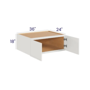 Slim Dove White - Refrigerator Wall Cabinet Double Doors - 36"W X 18"H X 24"D With 2 Door