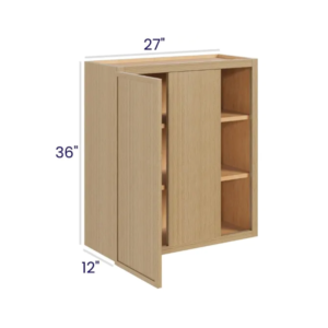 Slim White Oak 36″ H Wall Blind Cabinet