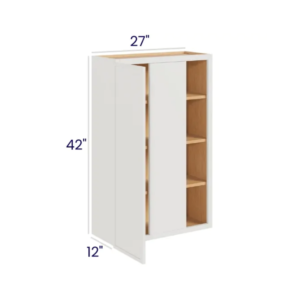 Slim Dove White - Wall Blind Corner Cabinet - 27"W X 42"H X 12"D With 1 Door And 3 Shelf