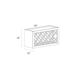 Charleston White - Wall Wine Rack Cabinet - 30"W X 15"H X 12"D